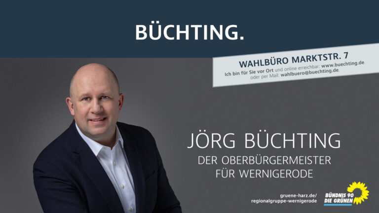 OB-Wahl in Wernigerode: Jörg Büchting kandidiert für B 90/DIE GRÜNEN