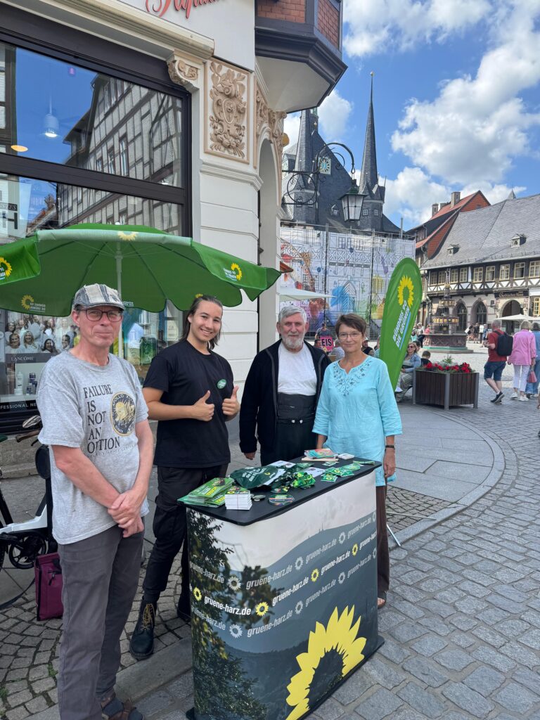 Infostand zum Klimanotstand auf dem Marktplatz